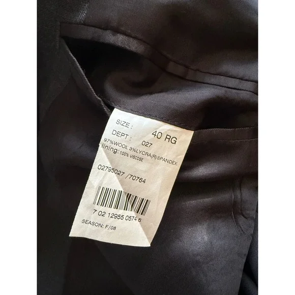 Brooks Brothers 346 Stretch Suit Mens‎ 40R Gray Wool 2-PC Set Jacket Pants 34x28